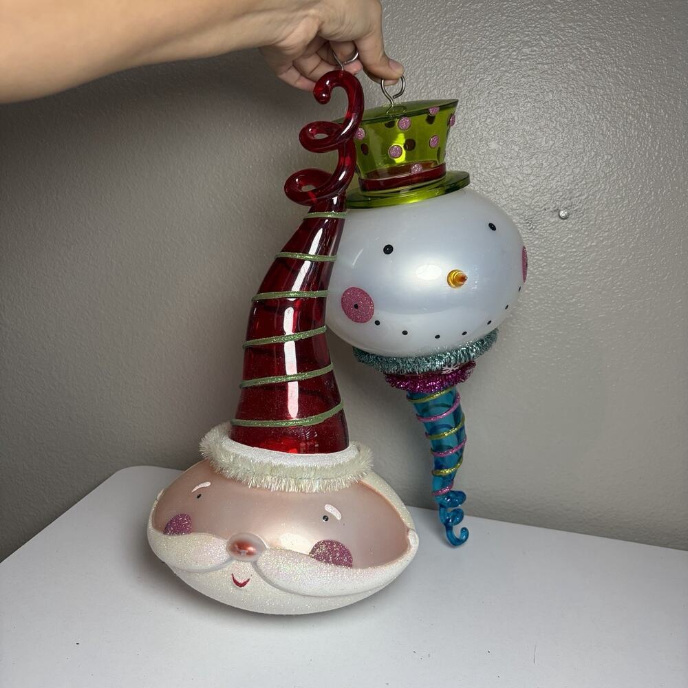 Members Mark 15” Santa And Snowman Christmas Hanging Ornaments